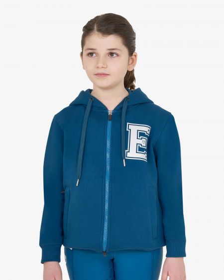 FELPA IN COTONE CON ZIP E CAPPUCCIO BAMBINO