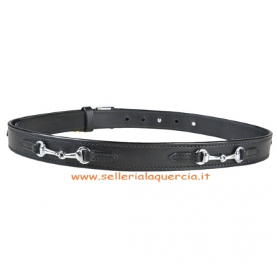 CINTURA PELLE CON RICAMO H 4 CM EQUILINE