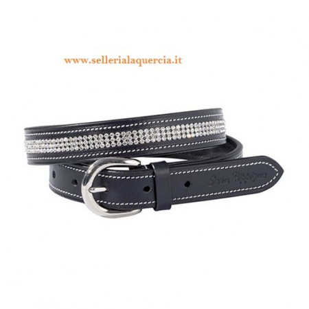 CINTURA IN CUOIO CON FILETTI E STRASS EQUESTRO