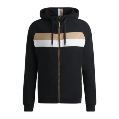 FELPA TECNICA NERA CON CAPPUCCIO FULL ZIP