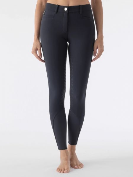 PANTALONI BIANCHI FULL GRIP A VITA ALTA CON DETTAGLI CRISTALLO