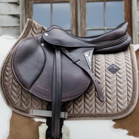 SOTTOSELLA EQUESTRO VERDE MILITARE CON CUFFIA IN COORDINATO