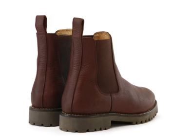 STIVALETTO DERBY IN PELLE MARRONE