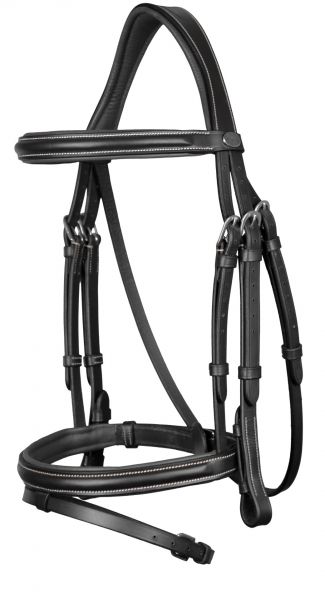 TESTIERA ANATOMICA CON CUCITURE A CONTRASTO EQUESTRO